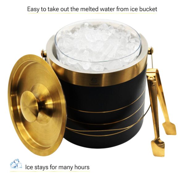 3L Double-Walled Stainless Steel Ice Bucket Set - Image 5