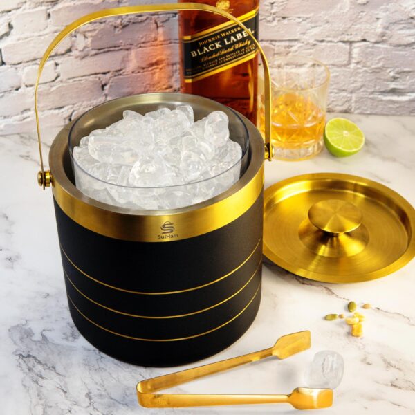 3L Double-Walled Stainless Steel Ice Bucket Set - Image 3
